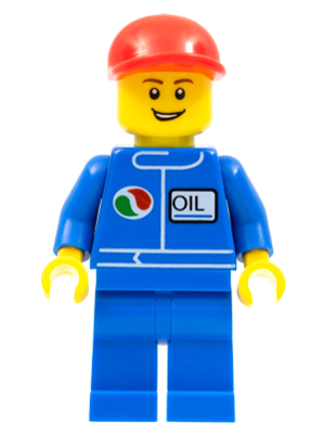 Octan - Blue Oil, Blue Legs, Red Short Bill Cap, Open Grin (oct065)