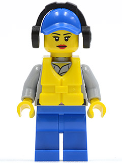 Coast Guard City - Crew Member Female, Blue Cap with Hole, Headphones (cty0410)