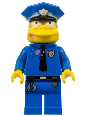 Chief Wiggum with Dark Pink Frosting Splotches on Face and Shirt (sim023)