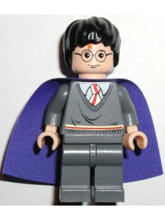 Harry Potter - Gryffindor Stripe Torso, Dark Bluish Gray Legs, Lilac Cape (hp051)