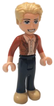 Friends James - Dark Blue Trousers, Tan Shoes, Dark Orange Jacket over White Shirt (frnd0373)
