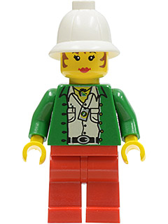 Pippin Reed / Miss Gail Storm - Green Open Shirt, Red Legs, White Pith Helmet (adv016)