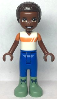 Friends Elijah - White and Orange Shirt, Blue Trousers, Sand Green Boots (frnd0554)