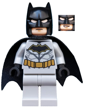 Batman - Light Bluish Gray Suit with Gold Belt, Black Crest, Mask and Cape (Type 3 Cowl) (sh0552)