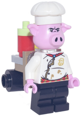 Pigsy - White Chef Jacket, Black Medium Legs, Portable Kitchen (mk067)