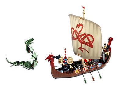 7018 Viking Ship challenges the Midgard Serpent (Used) LEGO Vikings