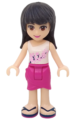 Friends Maya - Magenta Wrap Skirt, White Top (frnd0046)