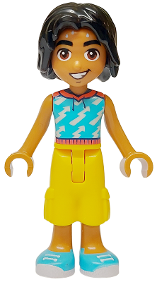 Friends Nabil - Medium Azure Top, Yellow Cropped Trousers (frnd0710)
