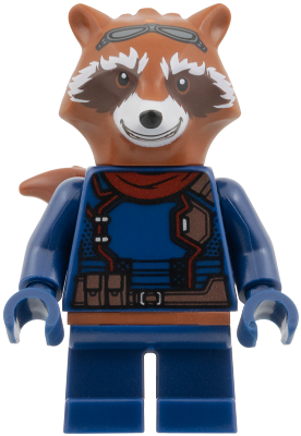Rocket Raccoon - Dark Blue Outfit, Dark Red Scarf, Reddish Brown Head (sh1068)