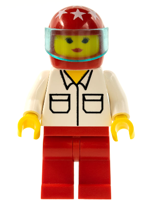 Shirt with 2 Pockets, Red Legs, Red Helmet 7 White Stars, Trans-Light Blue Visor (rac010)