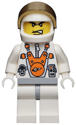 Mars Mission Astronaut with Helmet and Angry Black Eyebrows and Messy Hair (mm009)