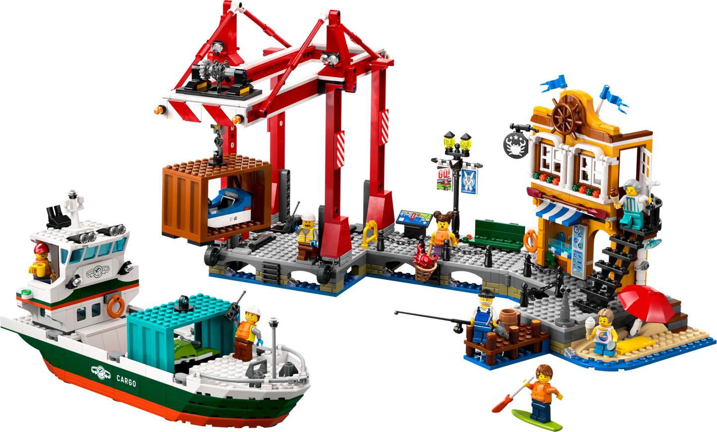 60422 Seaside Harbor with Cargo Ship