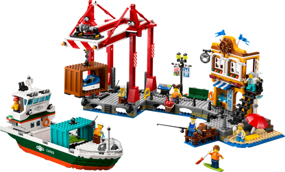 60422 Seaside Harbor with Cargo Ship