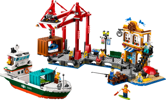 60422 Seaside Harbor with Cargo Ship