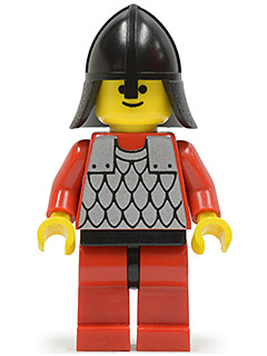 Scale Mail - Red with Red Arms, Red Legs with Black Hips, Black Neck-Protector (cas162)