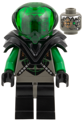 Insectoids Zotaxian Alien - Male, Gray and Green with Green Circuits and Silver Hoses, with Black Armor (Danny Longlegs / Corporal Steel) (sp027)
