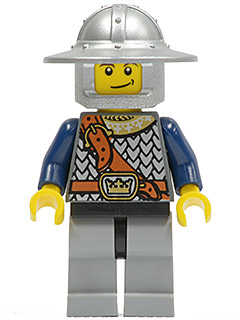 Fantasy Era - Crown Knight Scale Mail with Chest Strap, Helmet with Broad Brim, Crooked Smile (cas406)