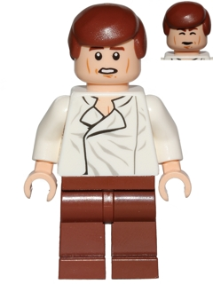 Han Solo - White Shirt with Wrinkles on Front, Reddish Brown Legs, Dual Sided Head, Cheek Lines (sw0612)
