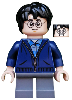 Harry Potter - Dark Blue Zip Up, Dark Bluish Gray Short Legs (hp153)