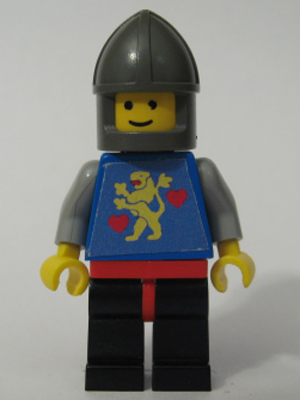 Castle Guard, Lion with Hearts, Black Legs , Dark Gray Chin-Guard (Stickered Torso) (twn042)