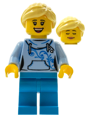 LEGOLAND Park Female with Bright Light Yellow Ponytail, Bright Light Blue Hoodie, Dark Azure Legs (LLP031)