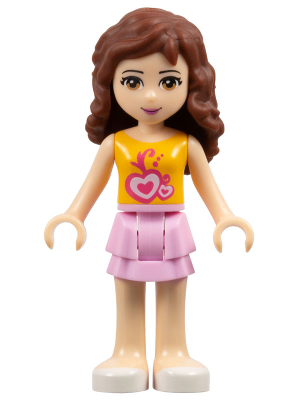 Friends Olivia (Light Nougat) - Bright Pink Layered Skirt, Orange Top (frnd0023)