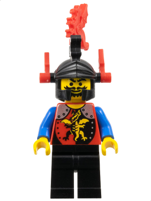 Dragon Knights - Knight 2, Black Legs, Black Dragon Helmet, Red Plumes (cas017)