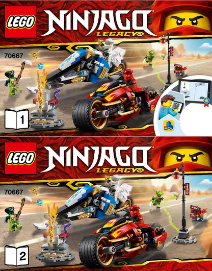 70667 Kai's Blade Cycle & Zane's Snowmobile (Certified) LEGO Ninjago