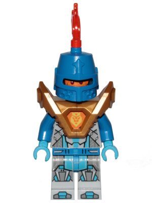Royal Soldier / King's Guard - Blue Helmet with Eye Slit, Pearl Gold Armor (nex148)
