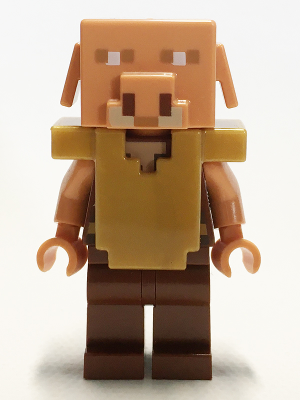 Piglin - Reddish Brown Legs, Pearl Gold Armor (min097)
