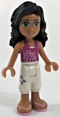 Friends Ella - Magenta Halter Top with Flowers, White Cropped Trousers, Bright Pink Sandals (frnd0026)