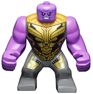 Thanos - Large Figure, Dark Bluish Gray Outfit with Gold Armor, Printed Legs, Smile (sh0733)