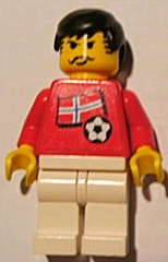 Soccer Player - Norwegian Player 3, Norwegian Flag Torso Sticker on Front, Black Number Sticker on Back (specify number in listing) (soc030s05)