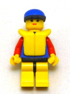 Coast Guard City Center - Red Collar & Arms, Yellow Legs with Black Hips, Blue Cap, Life Jacket (res013)