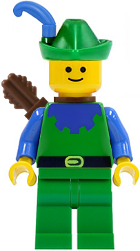 Forestman - Blue, Green Hat, Blue Feather, Quiver (cas132a)