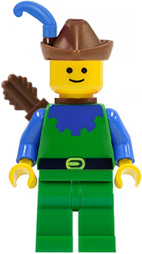 Forestman - Blue, Brown Hat, Blue Feather, Quiver (cas134a)