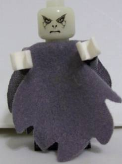 Lord Voldemort - Glow In Dark Opaque Head, Dark Bluish Gray Dementor Style Cape (hp069a)