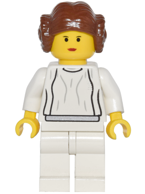 Princess Leia - White Dress, Simple Belt, Yellow Head and Hands (sw0026)