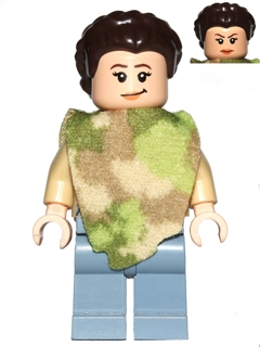 Princess Leia - Endor Outfit, Dark Tan Jacket, Camouflage Cape, Sand Blue Legs (sw0643)