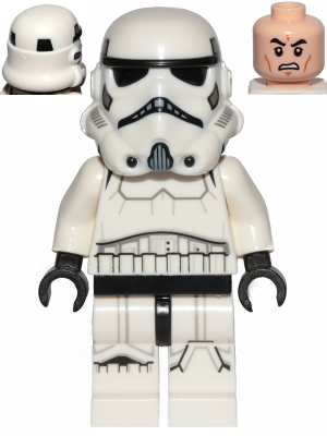 Imperial Stormtrooper - Male, Dual Molded Helmet with Black Panels on Back, Light Nougat Head, Scowl (sw0997a)