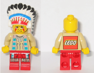 Indian Chief 1 (Big Chief Rattle Snake / Big Chief Rattlesnake) - LEGO Logo on Back (ww017a)