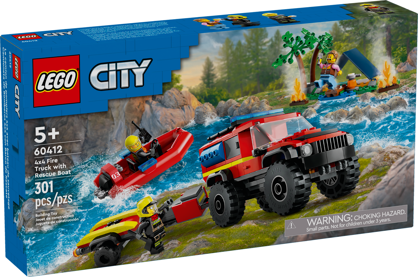 60412 4x4 Fire Truck with Rescue Boat