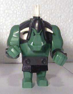Fantasy Era - Troll, Sand Green with Pearl Dark Gray Armor and 5 White Horns (cas364)