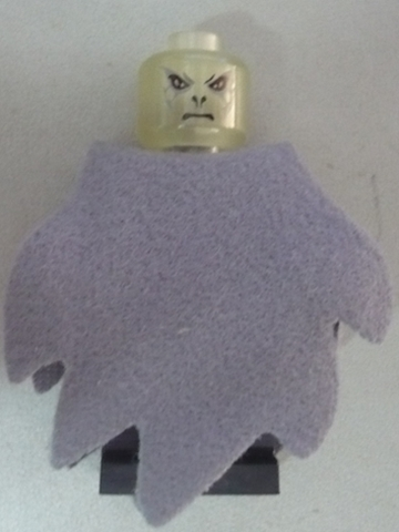 Lord Voldemort - Glow In Dark Trans Head, Dark Bluish Gray Dementor Style Cape (hp069d)
