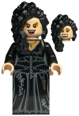 Bellatrix Lestrange, Printed Black Dress, Long Black Hair (hp092)