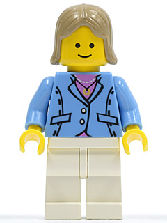 Medium Blue Jacket, White Legs, Dark Tan Female Hair (twn040)